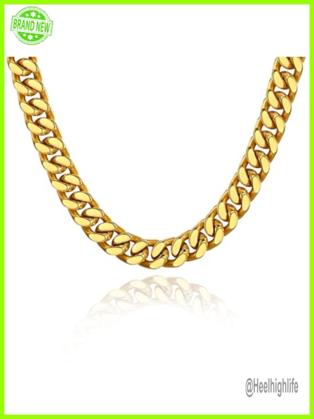 Chunky Cuban Link Chain Necklace Stainless Steel Gold Plated Thick Choker
